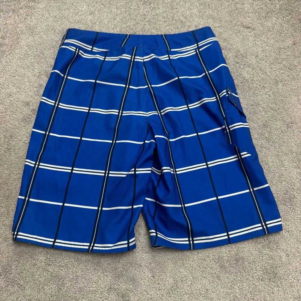 The North Face Cargo Board Shoarts Swim Trunks Mens 30 Blue Plaid Outdoor Summer